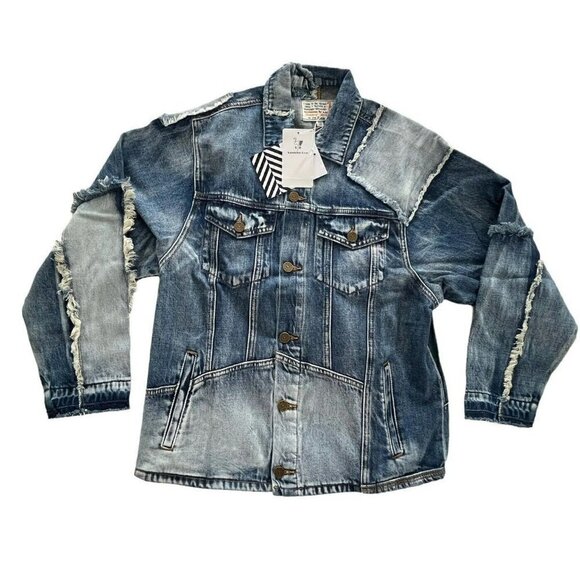 Sandrine Rose x Free People Woman's Sz S Patchwork Vintage Style Jean Jacket NWT - Picture 9 of 10